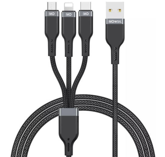 Buy Mowsil USB A 2.0  to 3 in 1 Cable 1.2Mtr MOU3IN