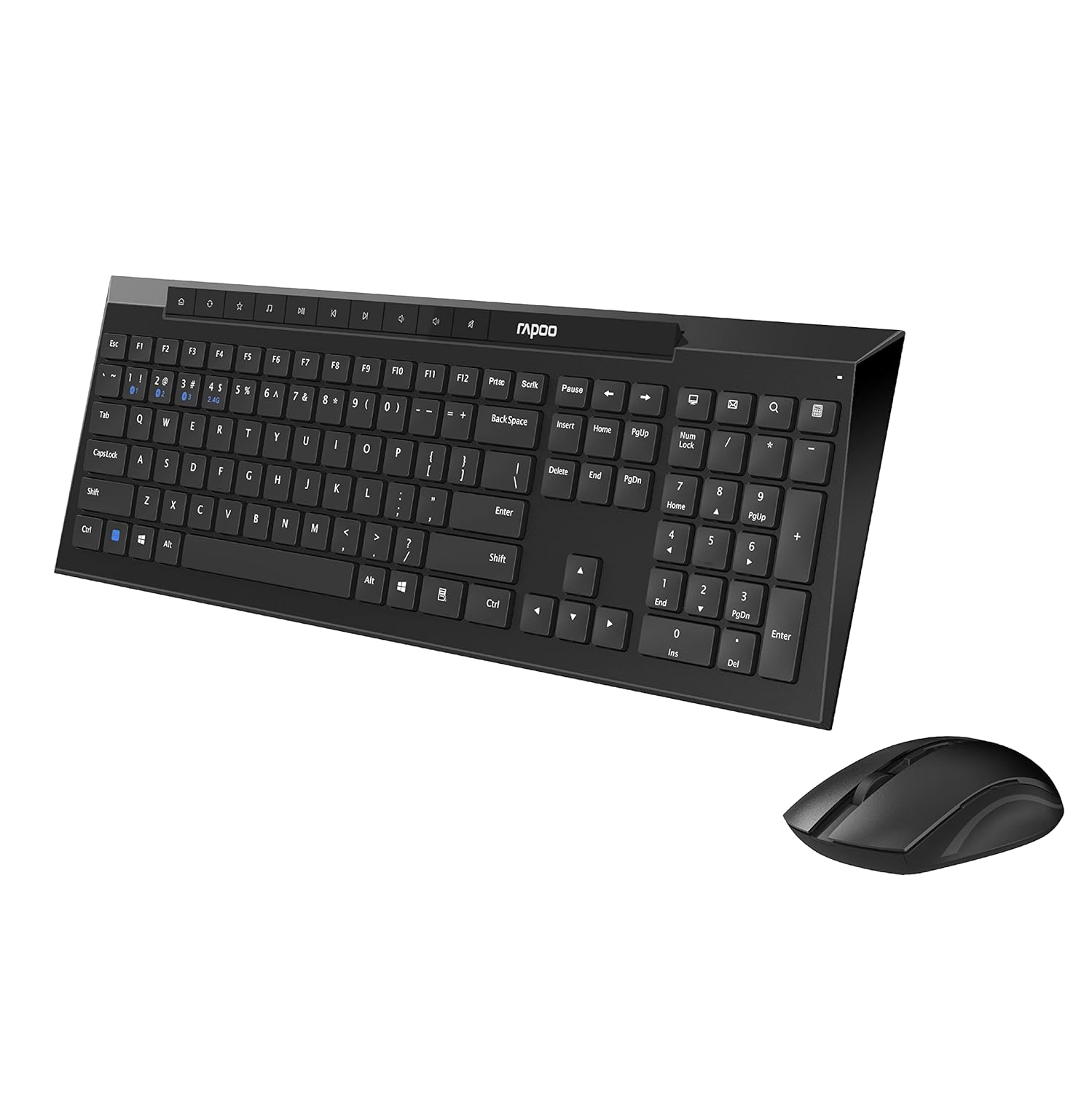 Buy RAPOO 8210M COMBO (KB+MSE) MULTIMODE WIRELESS ENG AR BLACK