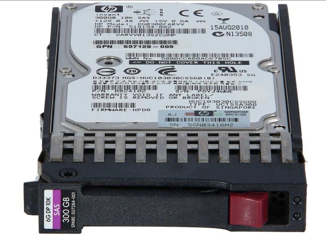 Buy 507284-001  HP 300GB SAS 6G 10K 2.5