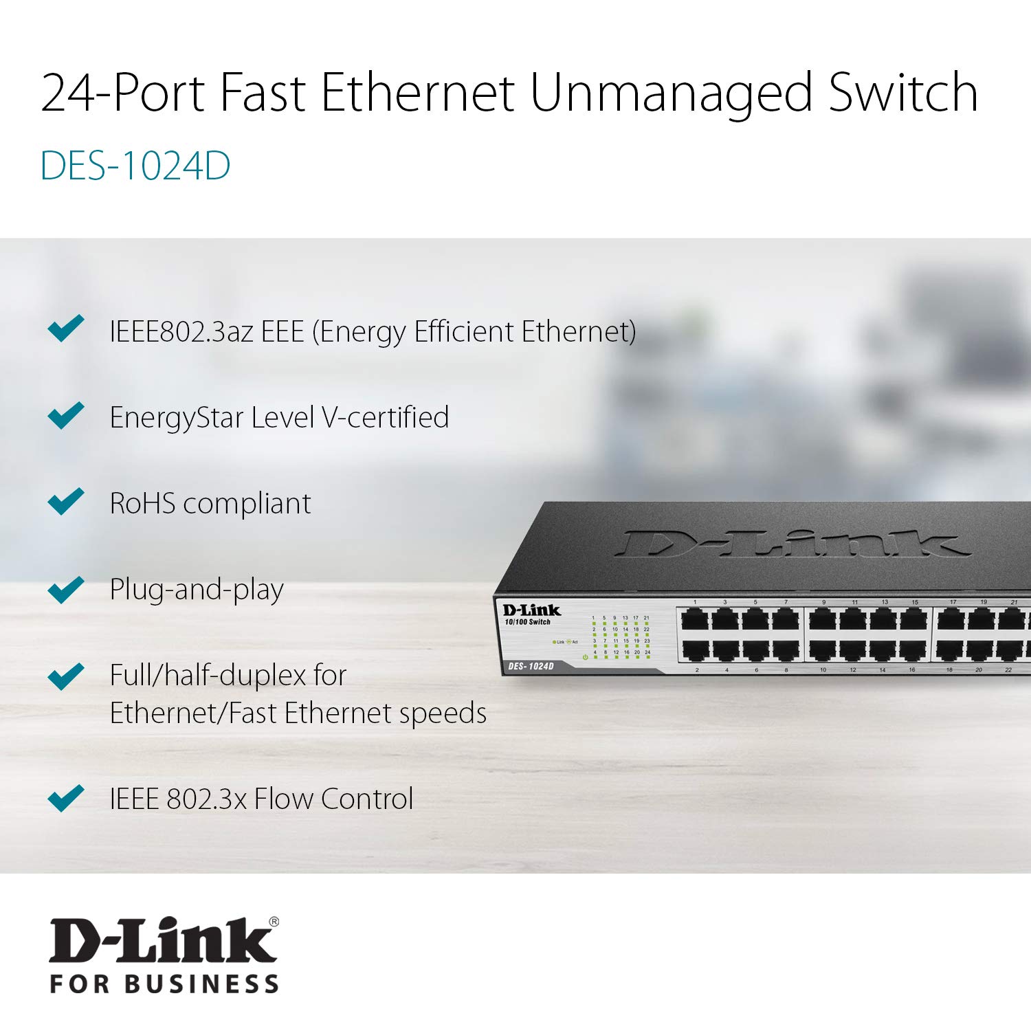 Buy DES-1024D 24-Port Fast Ethernet Unmanaged Desktop Switch