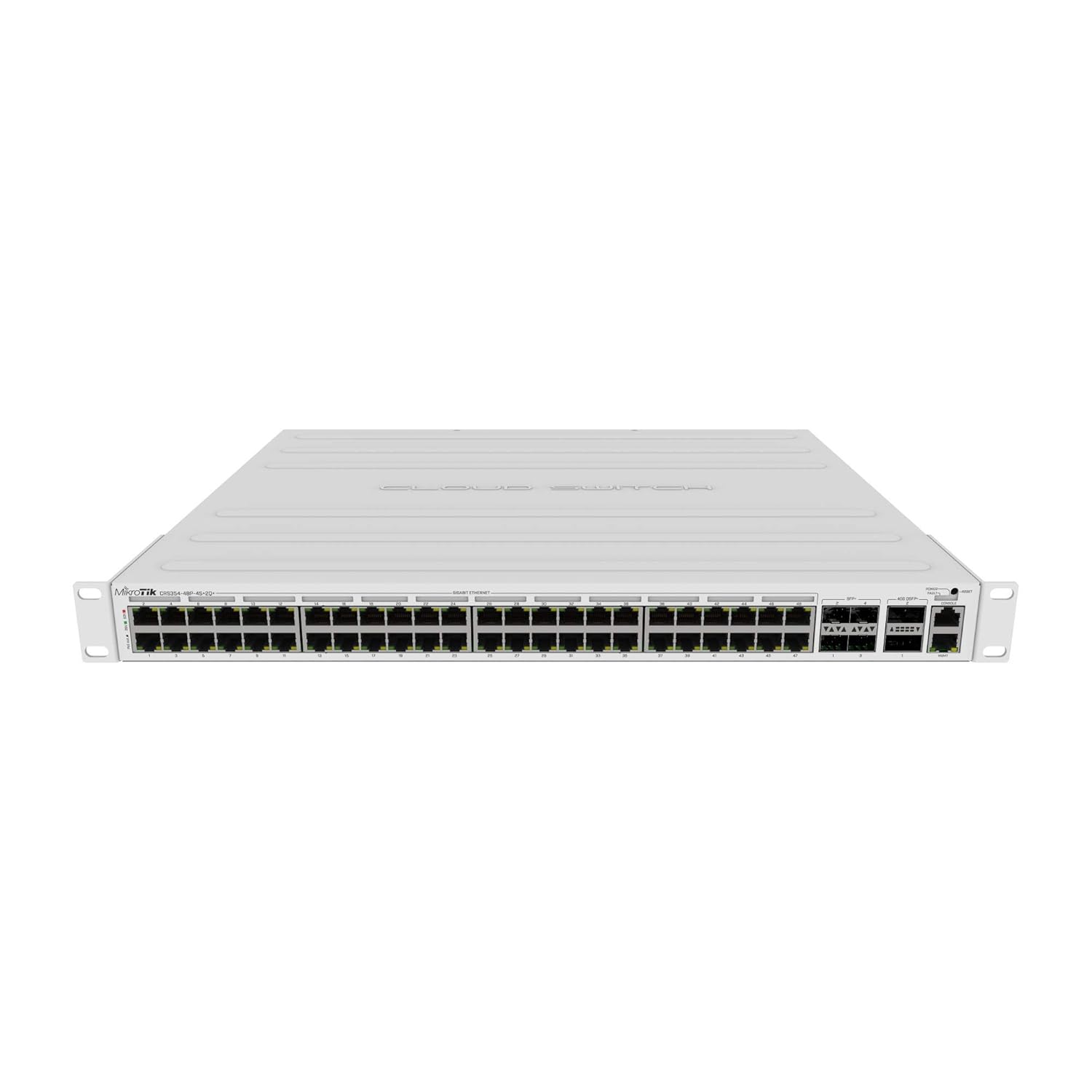 Buy MikroTik CRS354-48P-4S+2Q+RM Switch has 48 x 1G RJ45 Ports and 4 x 10G SFP+ Ports.