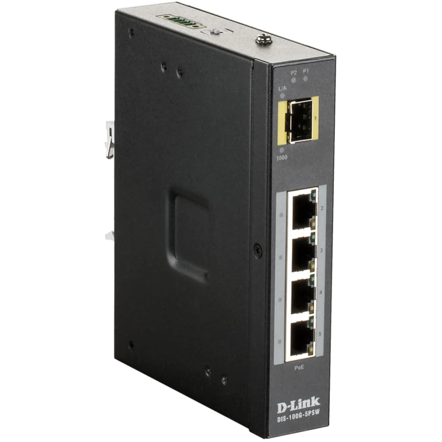Buy DIS-100G-5PSW Industrial Gigabit Unmanaged PoE Switch with SFP slot