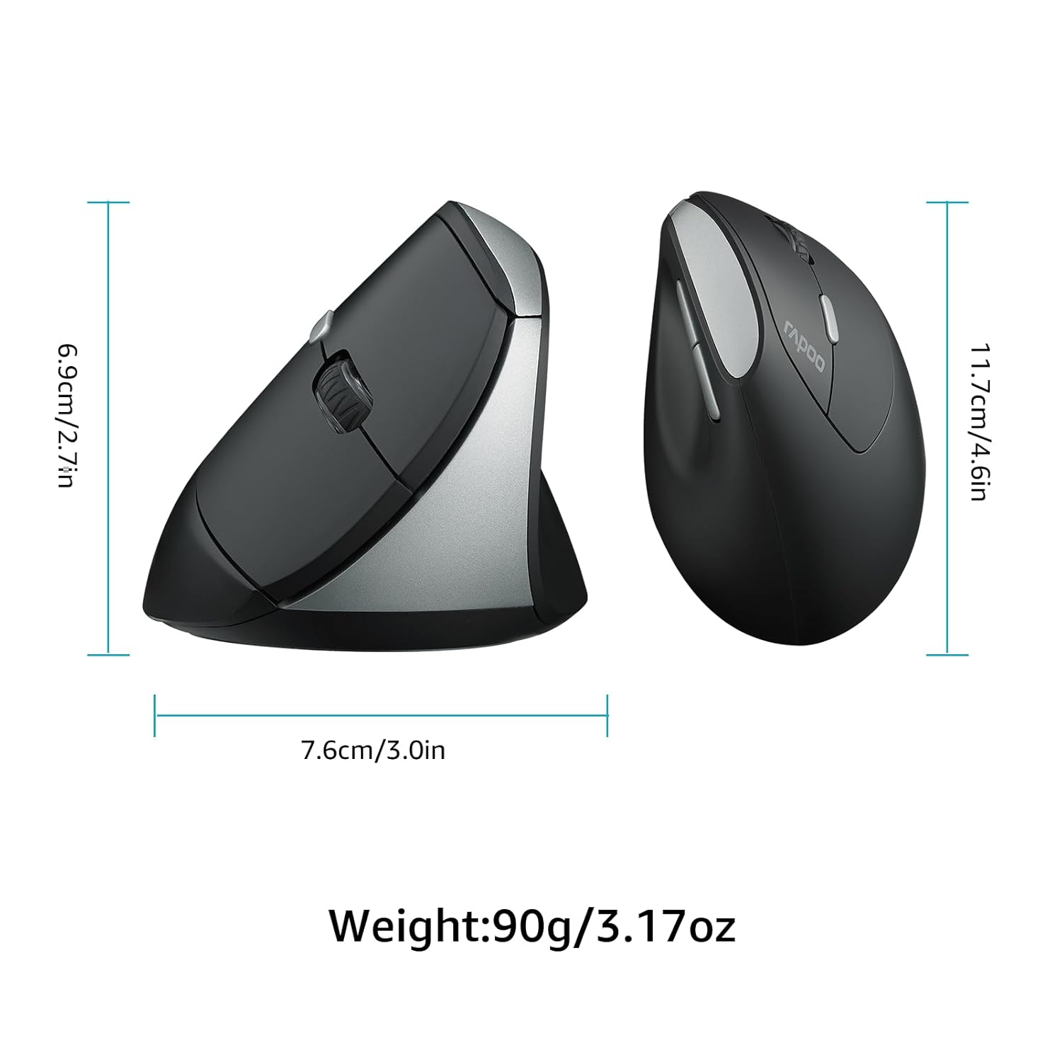Buy RAPOO EV250 MOUSE WIRELESS SILENT VERTICAL ERGO