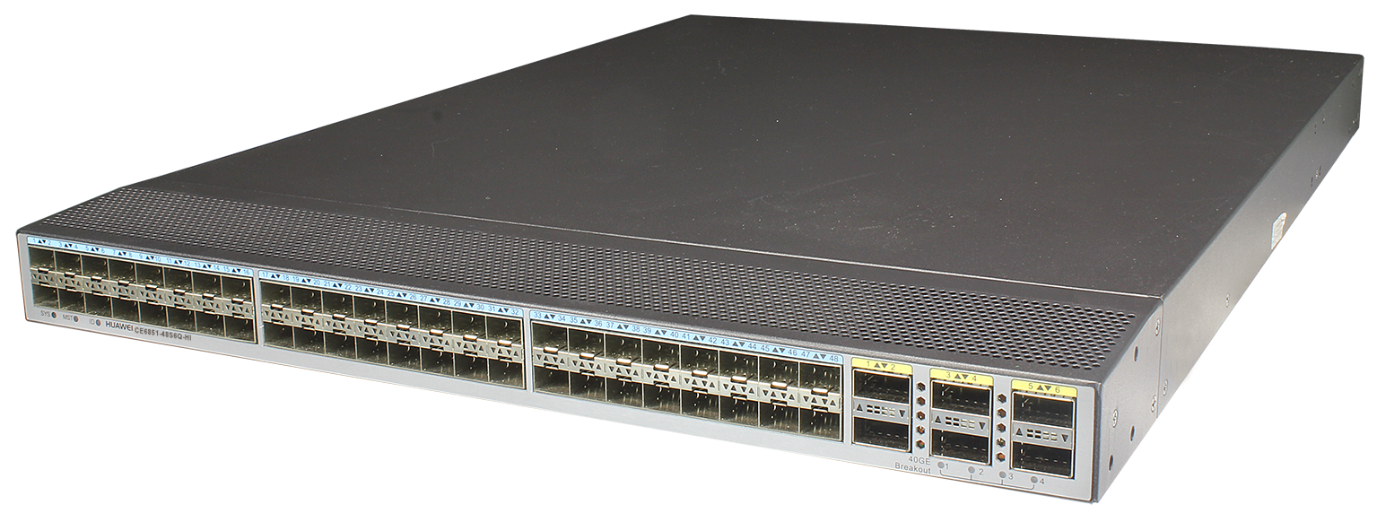 Buy Huawei CE6851-48S6Q-HI Switch (48-Port 10G SFP+, 6-Port 40GE QSFP+, 2*FAN Box,Without Fan and Power Module)