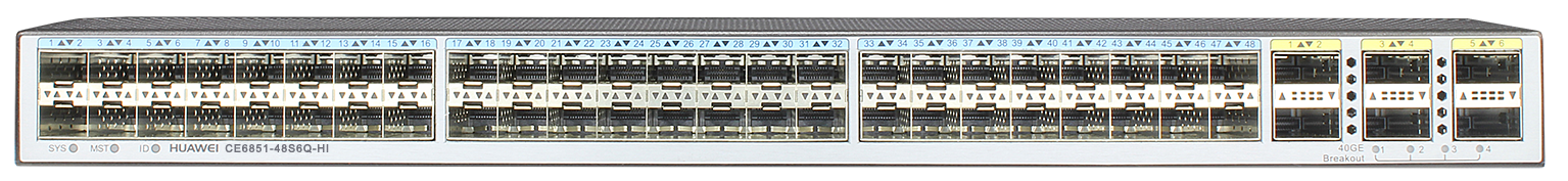 Buy Huawei CE6851-48S6Q-HI Switch (48-Port 10G SFP+, 6-Port 40GE QSFP+, 2*FAN Box,Without Fan and Power Module)