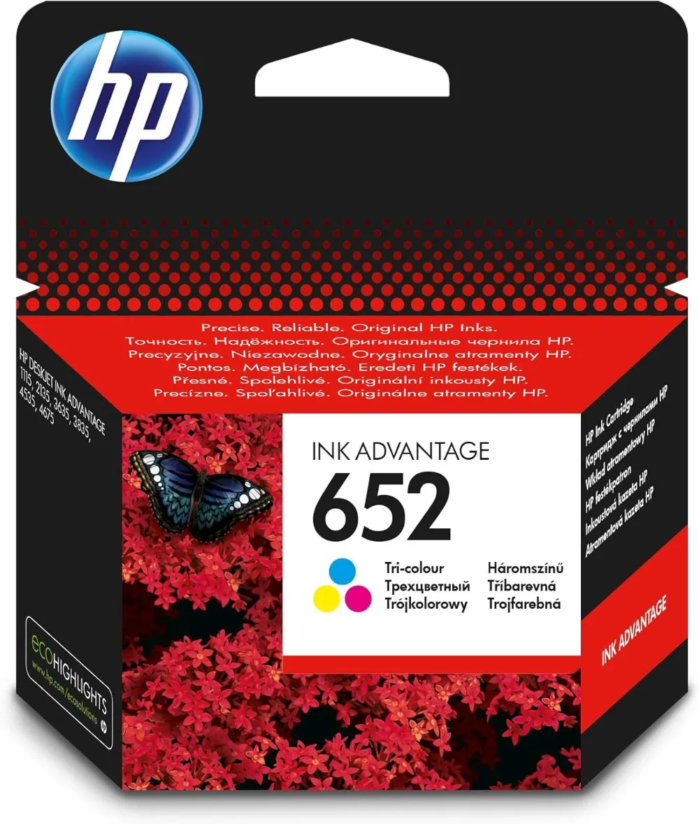 HP 652 Tri-color Original Ink Advantage Cartridge F6V24AE Inkjet Cartridge ~200 pages