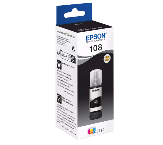 Buy C13T09C14A EPSON 108 EcoTank Black inko bottle