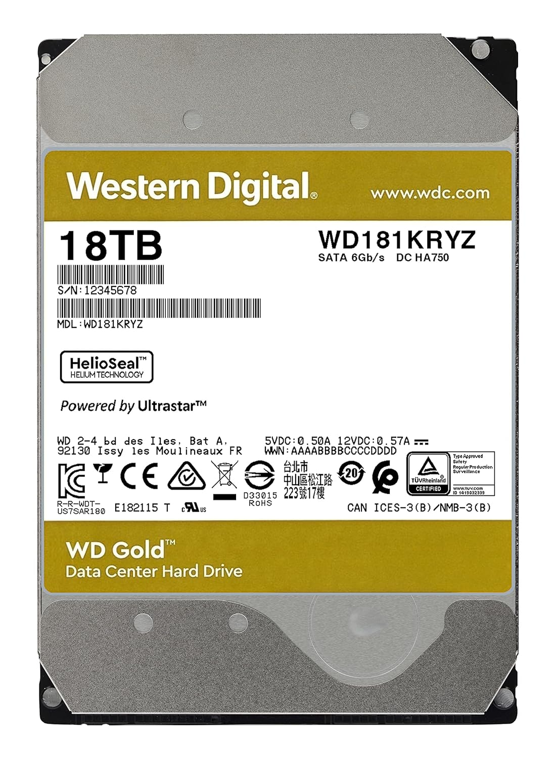 Buy WD 18TB Gold Enterprise Class Hard Disk Drive WD181KRYZ