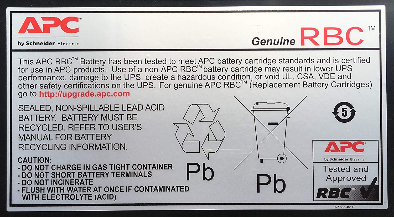 Buy APC Replacement Battery Cartridge  APC Replacement Battery RBC48