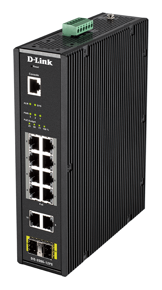 Buy DIS-200G-12PS Industrial Gigabit Smart Managed PoE Switch