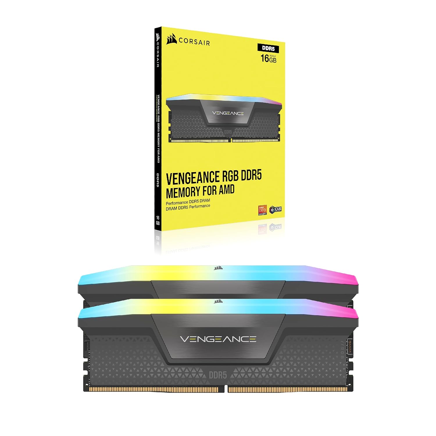 Buy VENGEANCE® RGB 64GB (2x32GB) DDR5 DRAM 6000MHz C40 Black