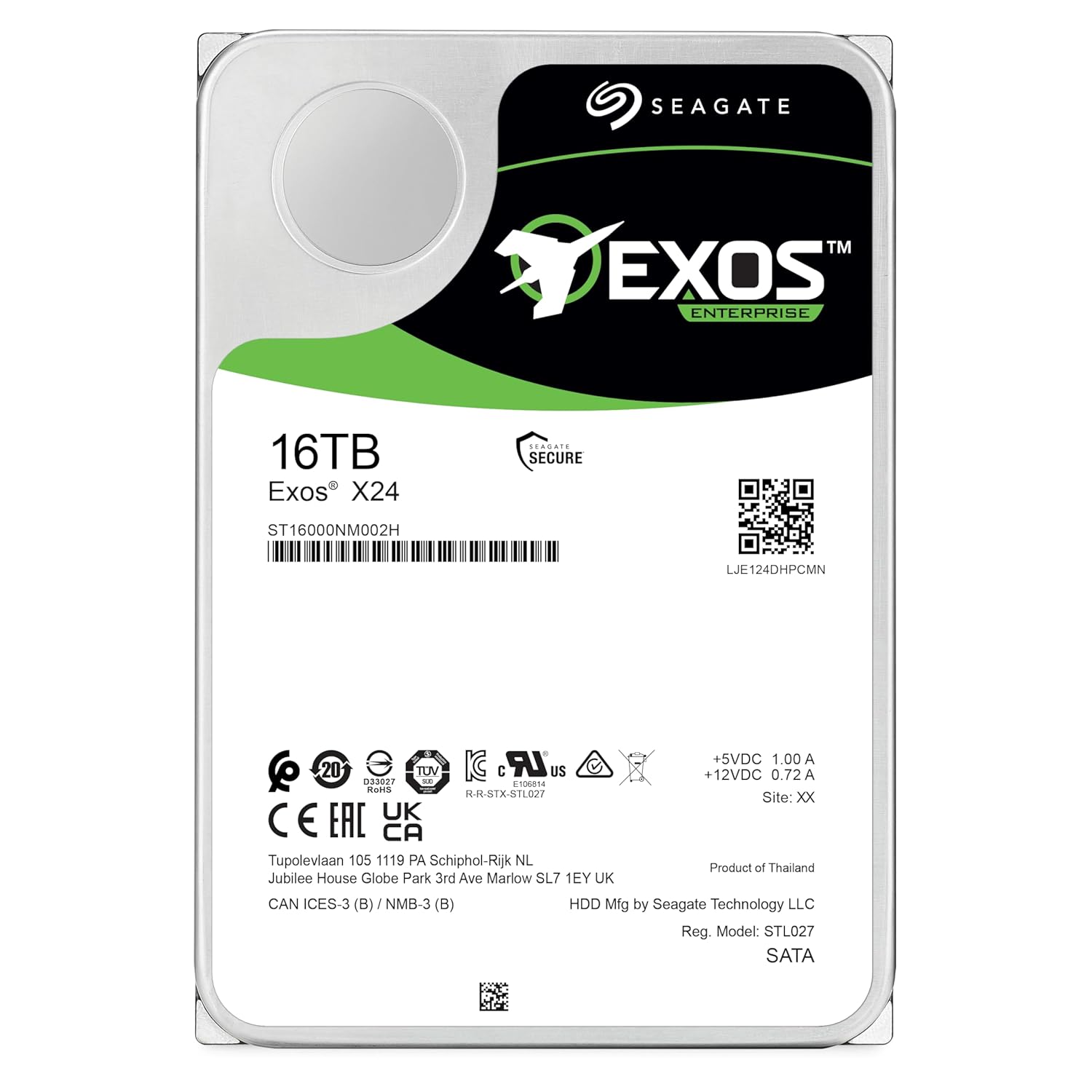 Buy Seagate Exos X16 HDD 512E SATA – 16TB, 5 Years Warranty ST16000NM002H