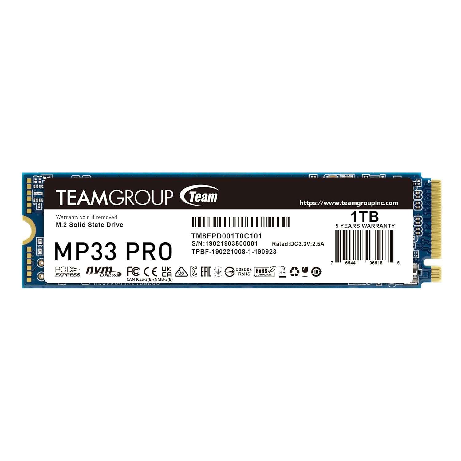 Buy TeamGroup MP33 Pro 1TB Nvme M.2 2280 Pcie Gen 3 Gaming SSD TM8FPD001T0C101