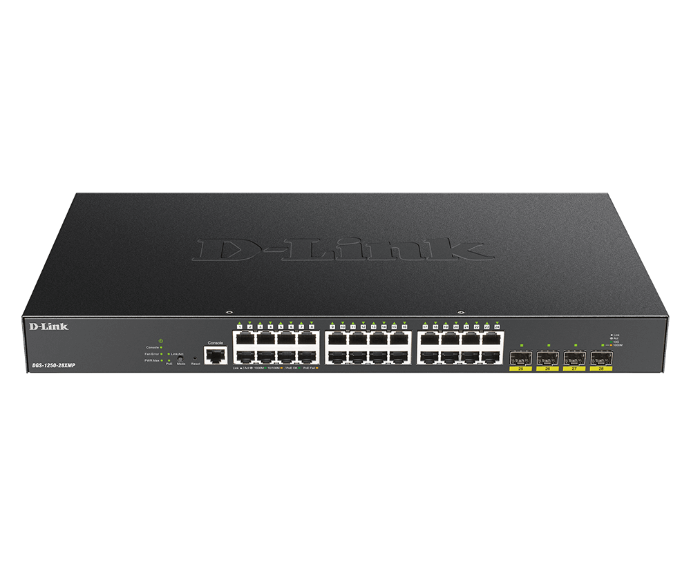 Buy DGS-1250-28XMP D-link 28-Port 10 Gigabit Smart Managed PoE Switch