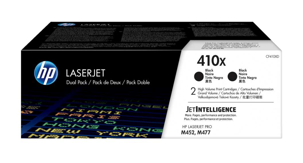 Buy CF410XD HP 410X 2-pack High Yield Black Original LaserJet Toner Cartridges