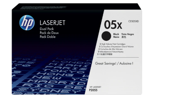 Buy CE505XD HP 05X 2-pack High Yield Black Original LaserJet Toner Cartridges