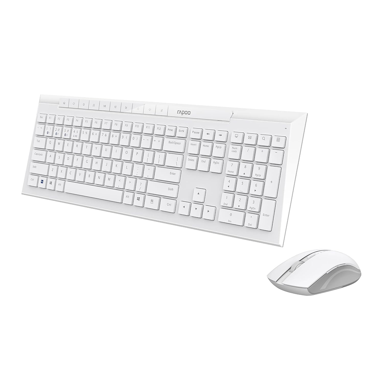 Buy RAPOO 8210M COMBO (KB+MSE) MULTIMODE WIRELESS ENG AR WHITE