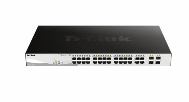 Buy D-LINK  10/100/1000BaseT PoE+4Combo 1000BaseT/SFP ports Web Smart Switch DGS-1210-28P 24-Port