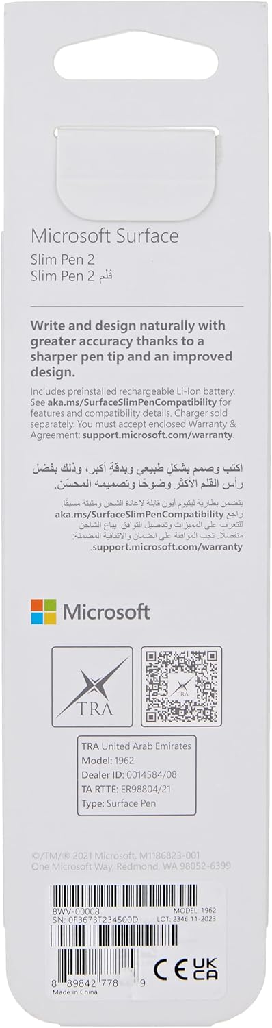 Buy Microsoft Surface Slim Pen Compatible with Surface Pro Black 8WV-00008