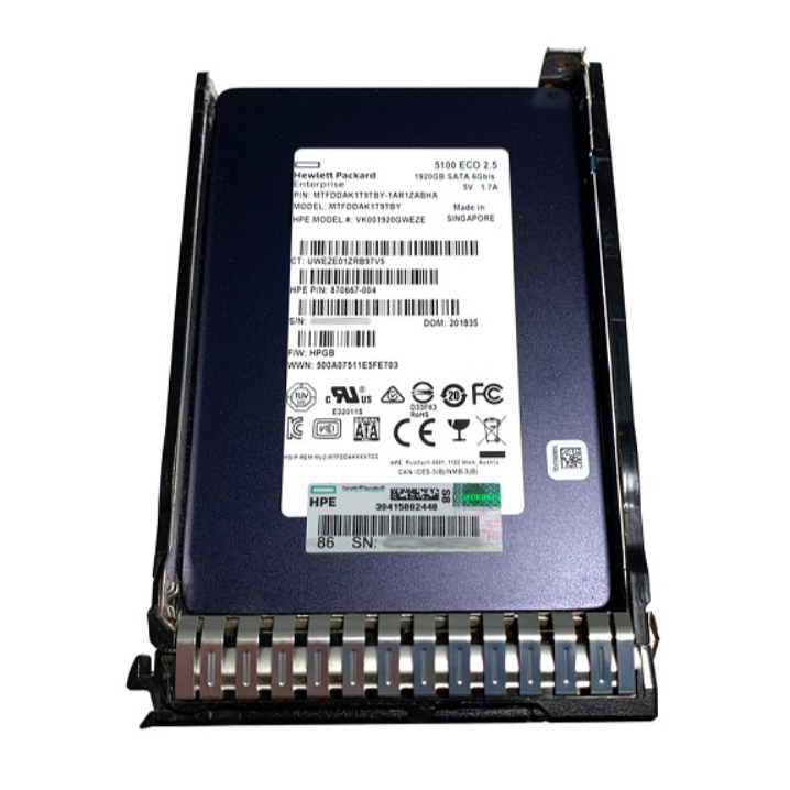 Buy SS-HPH4400037 HPE 1.92TBGB SATA 6G Read Intensive SFF (2.5in) SC SSD
