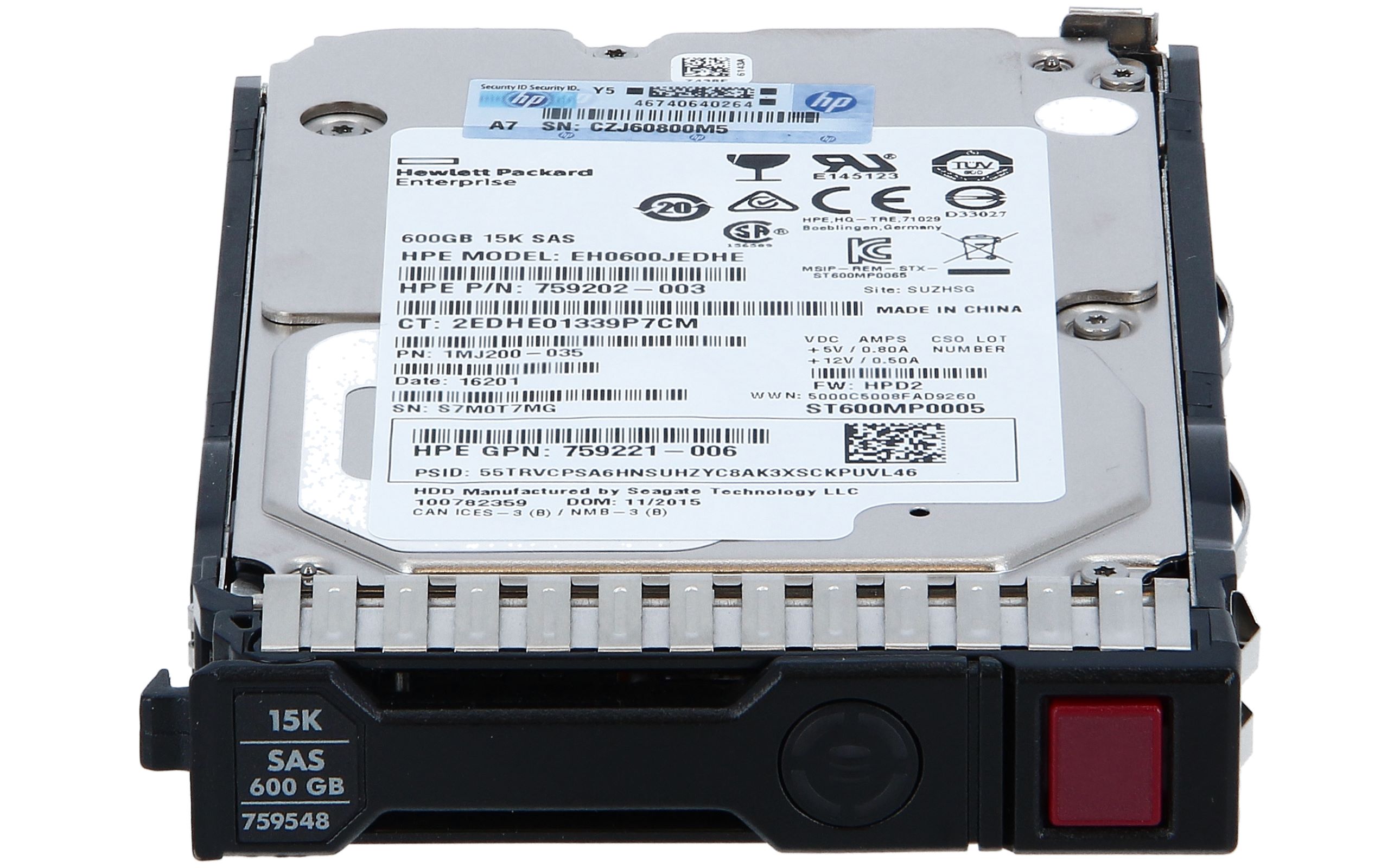 Buy 759548-001 759212-B21-HP 600GB 12G SAS 15K 2.5 inch SC Ent Hard Disk