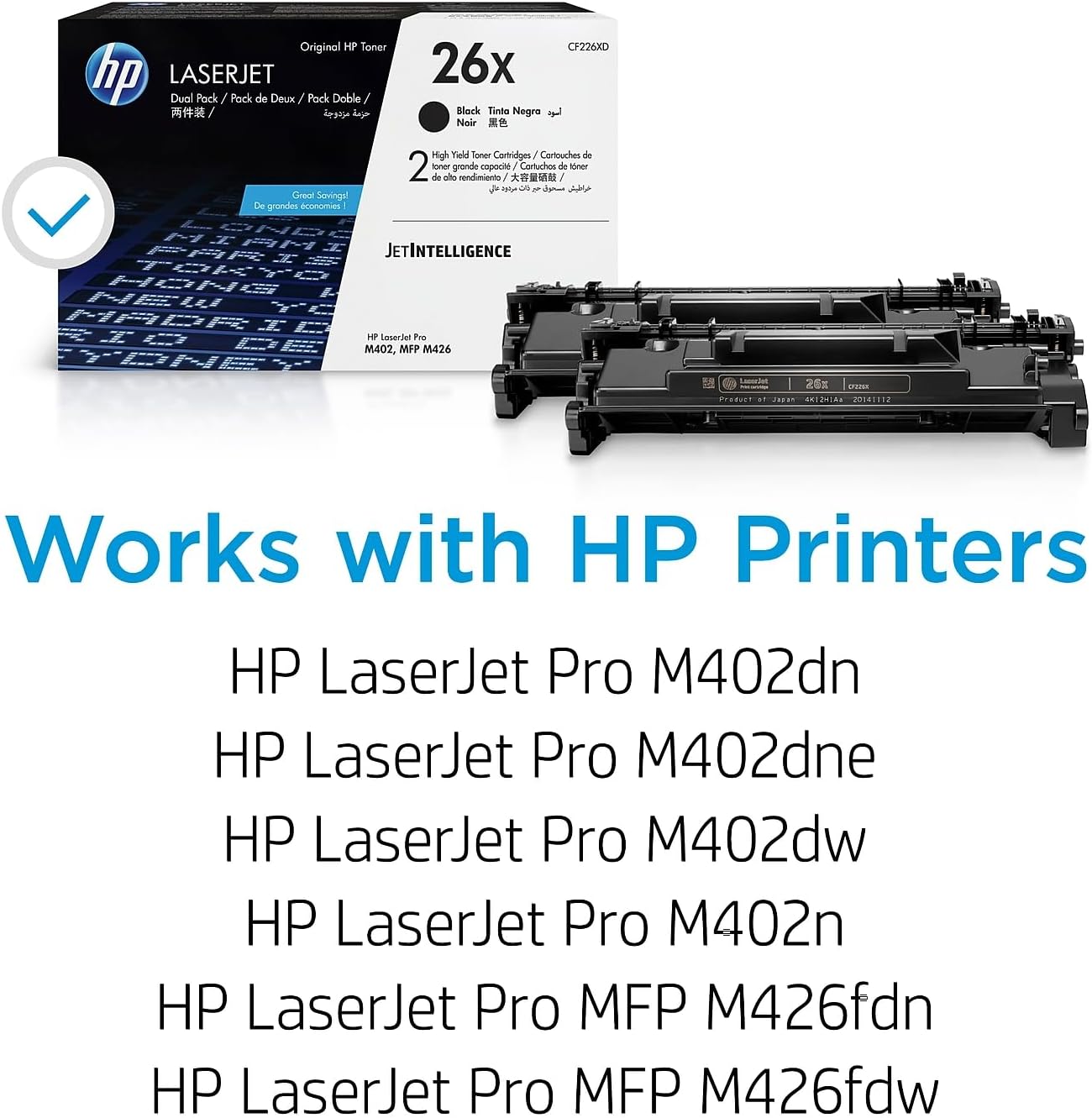 Buy CF226XD HP 26X 2-pack High Yield Black Original LaserJet Toner Cartridges