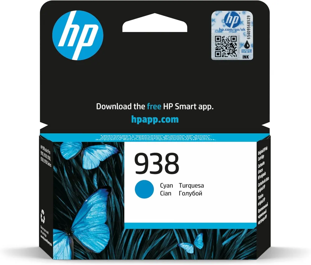 Buy HP 938 Cyan Original Ink Cartridge 4S6X5PE Inkjet Printer Cartridge