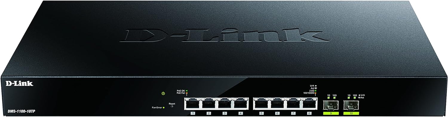 Buy DMS-1100-10TP D-Link 8-Port Multi-Gigabit Ethernet Smart Managed PoE Switch with 2 10GbE SFP+ Ports