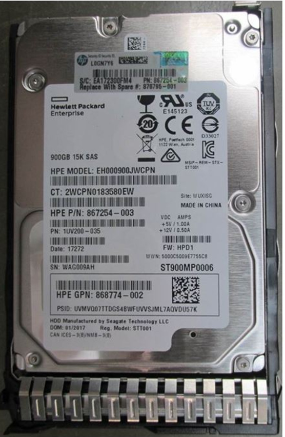 Buy 870759-B21 HPE 900GB SAS 12G Mission Critical 15K SFF SC 3-year Warranty