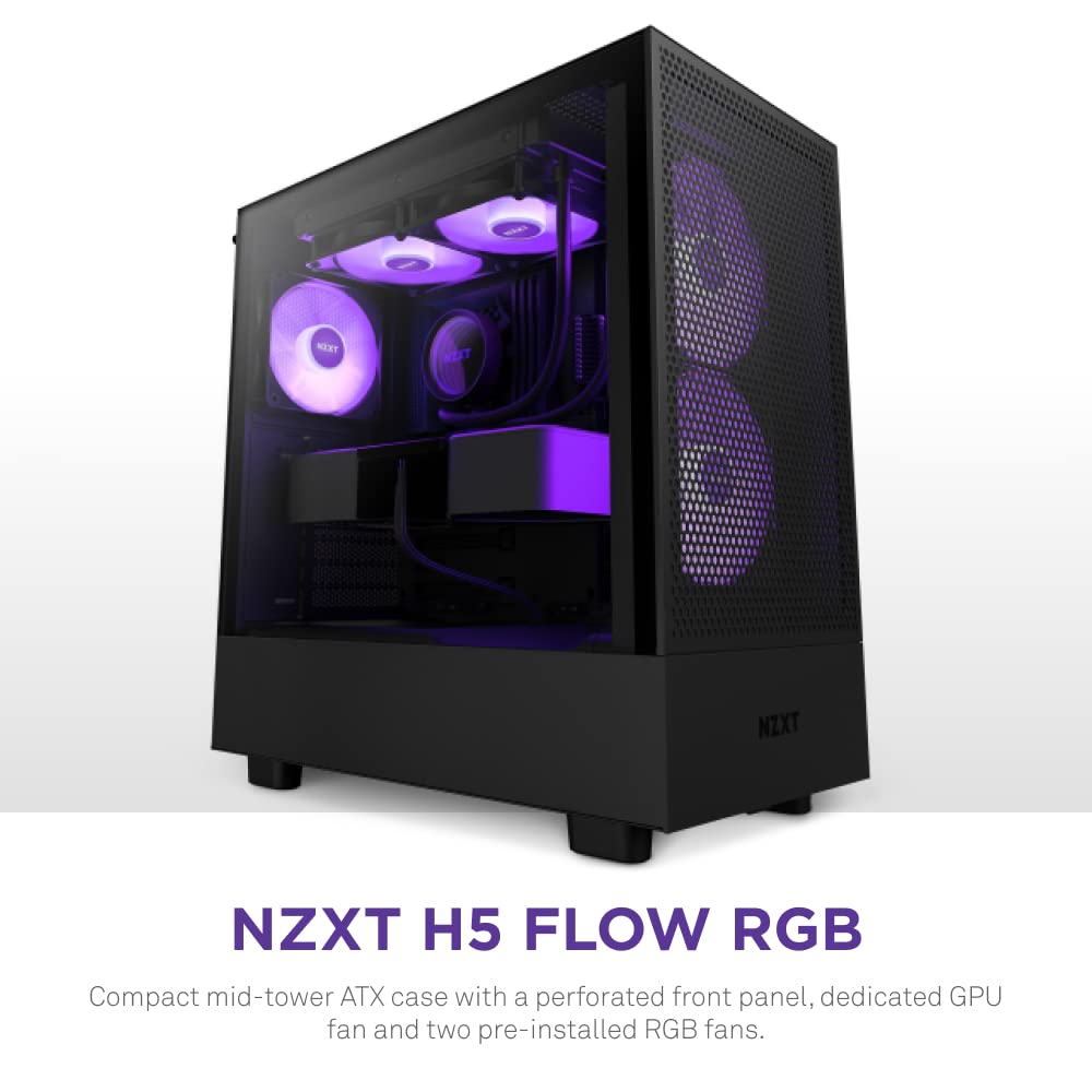 Buy (CC-H51FB-R1) NZXT H5 Flow RGB Compact Mid-Tower Airflow Case - Black