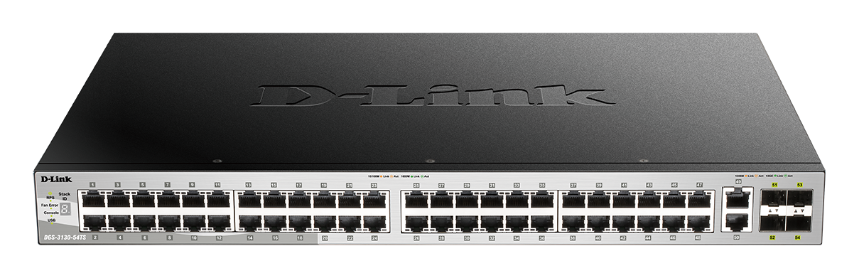 Buy DGS-3130-54PS D-Link 54-Port Lite Layer 3 Stackable Managed Gigabit PoE Switch
