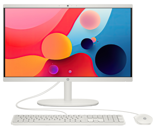 Buy HP 22 DG0012 AIO, Intel 13-N300, 8GB DDR5 4800MT/s, 512GB SSD, DOS, Non-Touch, 1YR, White