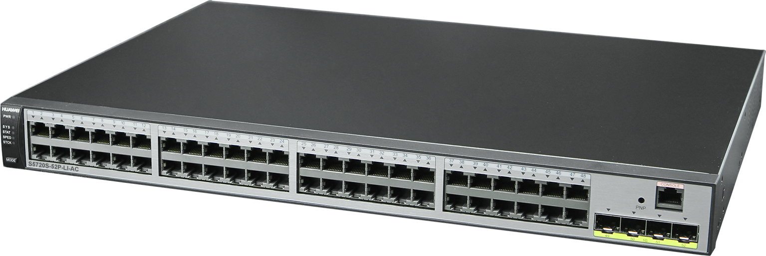 Buy S5720-52P-LI-AC 48 Ethernet 10/100/1000 ports, 4 Gig SFP, AC power support, Overseas