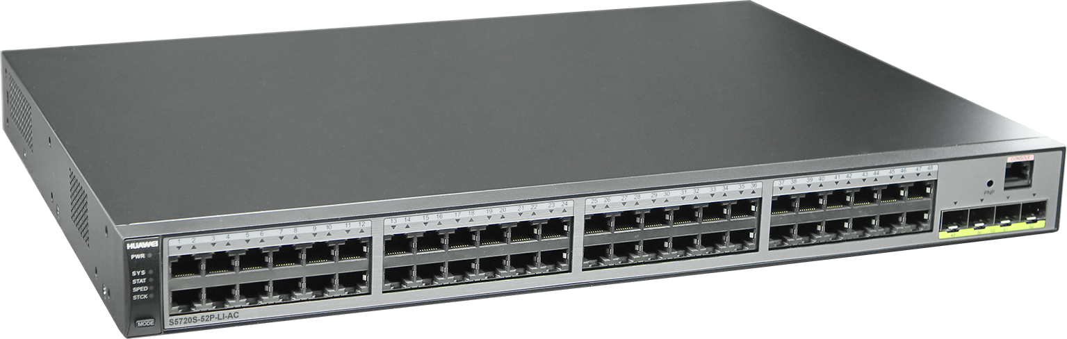 Buy S5720-52P-LI-AC 48 Ethernet 10/100/1000 ports, 4 Gig SFP, AC power support, Overseas