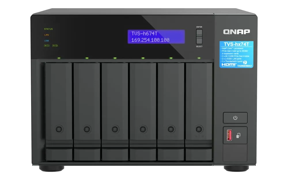 Buy QNAP TVS-H674T-I5-32G 6 Bay Desktop NAS Intel Core i5 32GB RAM Thunderbolt NAS