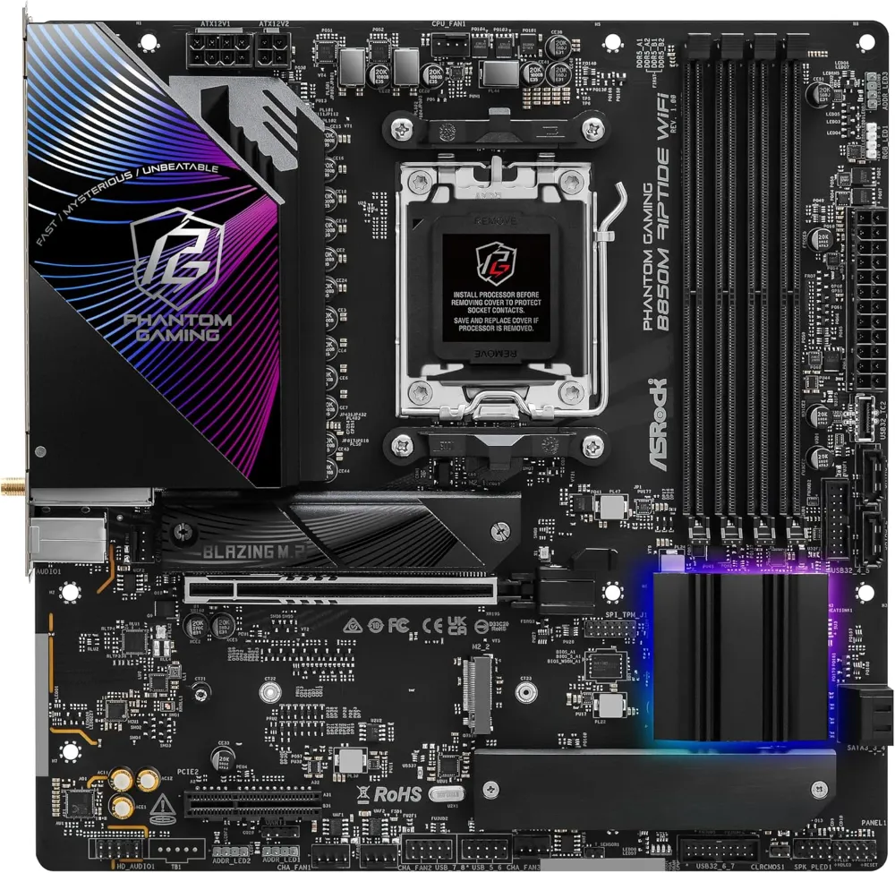 Buy ASRock AMD B850M Riptide WiFi AM5 DDR5 PCIe 5.0 Micro-ATX Motherboard 90-MXBS30-A0UAYZ