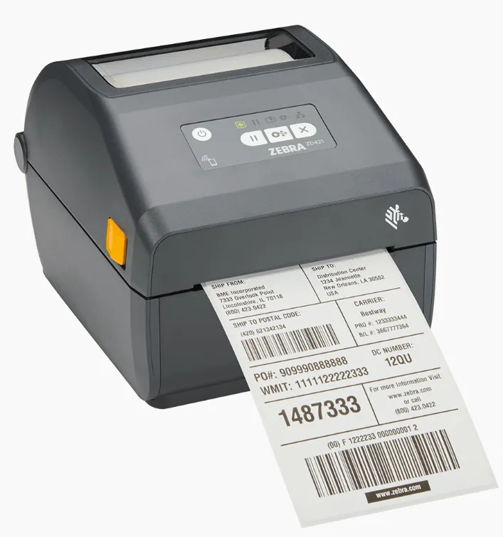 Zebra Thermal Transfer Desktop Barcode Label Printer ZD421T
