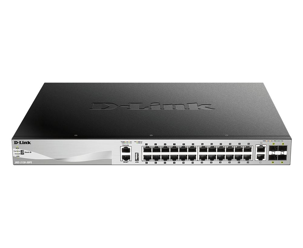 Buy DGS-3130-30PS D-Link 30-Port Lite Layer 3 Stackable Managed PoE Switch