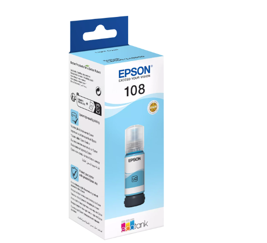 Buy C13T09C54A EPSON 108 EcoTank Light Cyan ink bottle