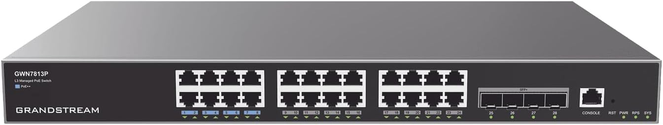 Buy Grandstream | 24-Port Gigabit Ethernet Layer 3 Managed PoE Switch GWN7813P