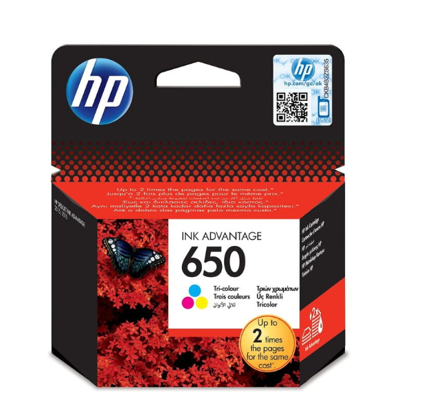 CZ102AE HP 650 Tri-color Original Ink Advantage Cartridge