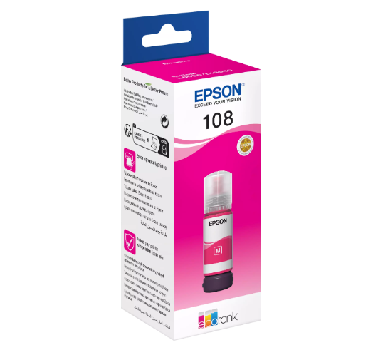 Buy C13T09C34A EPSON 108 EcoTank Magenta ink bottle