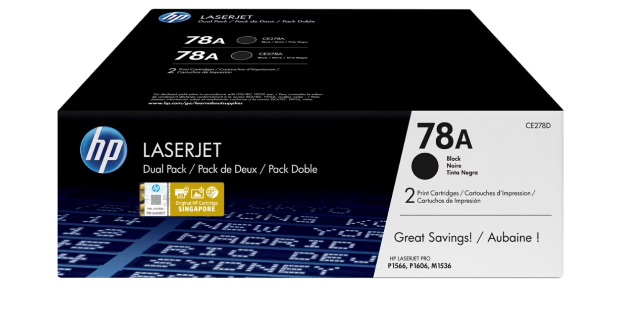 Buy CE278AD HP 78A 2-pack Black Original LaserJet Toner Cartridges
