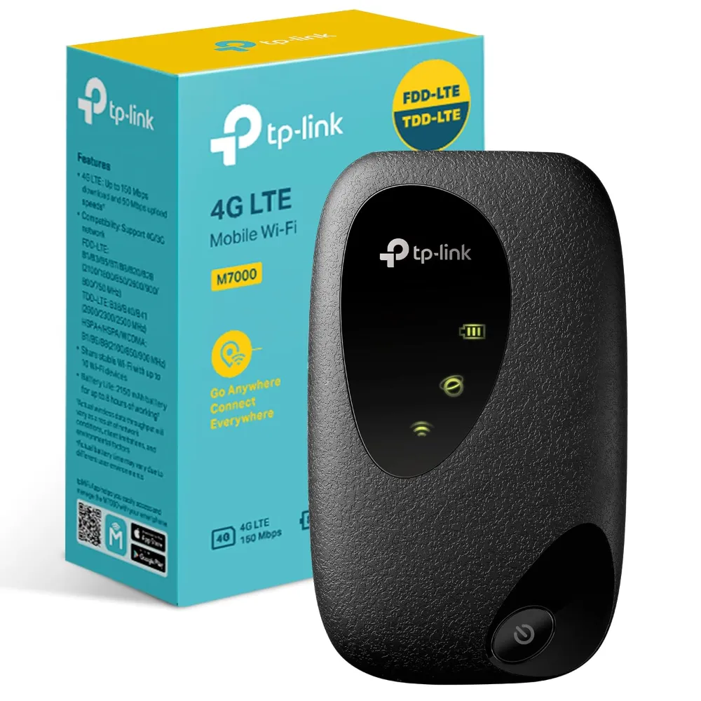 Buy TP-Link M7000 4G LTE Cat4 150Mbps N300 Portable WiFi Router