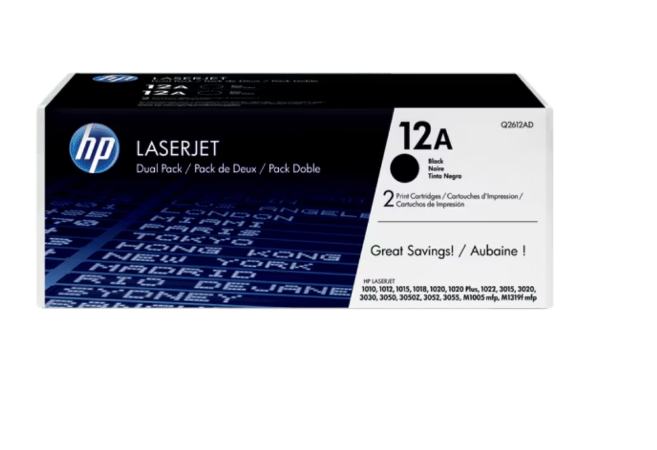 Buy HP 12A 2-pack Black Original LaserJet Toner Cartridges Q2612AF