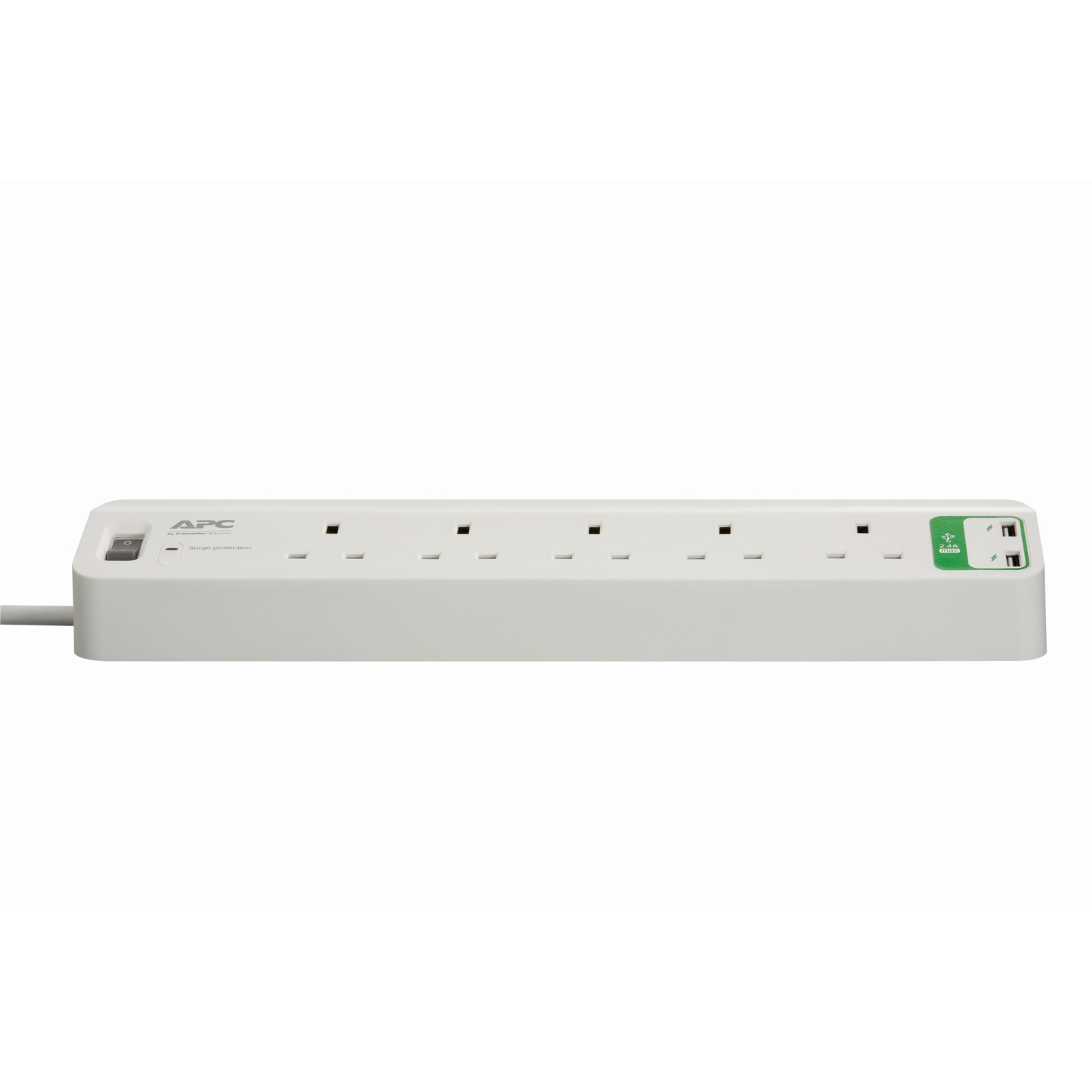 Buy PM5U-UK  APC Essential SurgeArrest 5 outlets with 5V, 2.4A 2 port USB Charger 230V UK