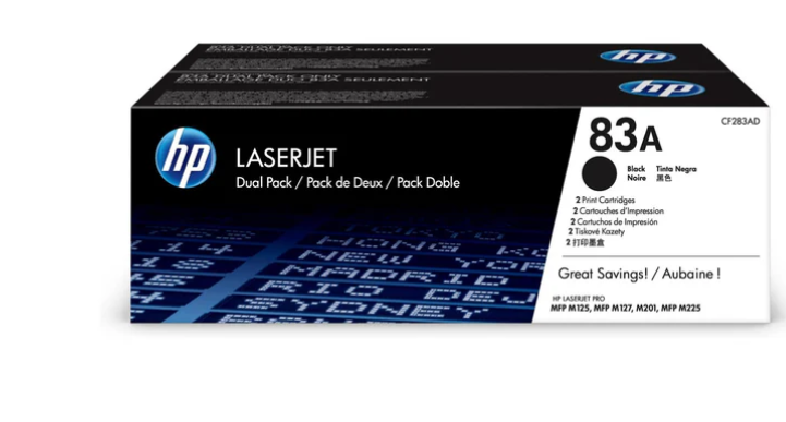 Buy CF283AF HP 83A 2-pack Black Original LaserJet Toner Cartridges