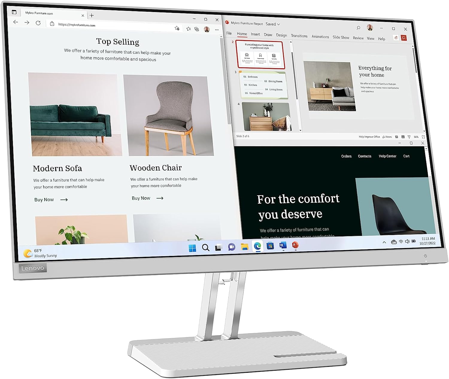 Buy LENOVO MONITOR L27E-40 27 FHD VGA  67ACKAC4UK