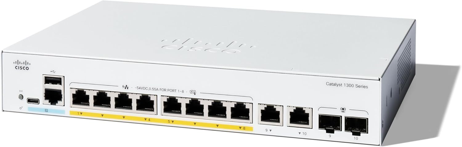 Buy Cisco Catalyst C1300-8FP-2G 8-Port Gigabit PoE+
