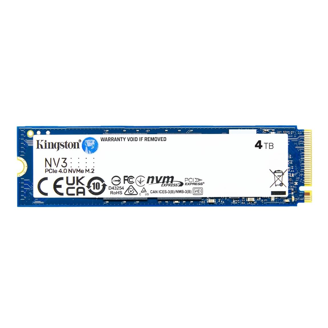 Buy Kingston 4TB NV3 M.2 2280 6000 MB/s read, 4000 MB/s write Gen 4x4 SNV3S/4000G